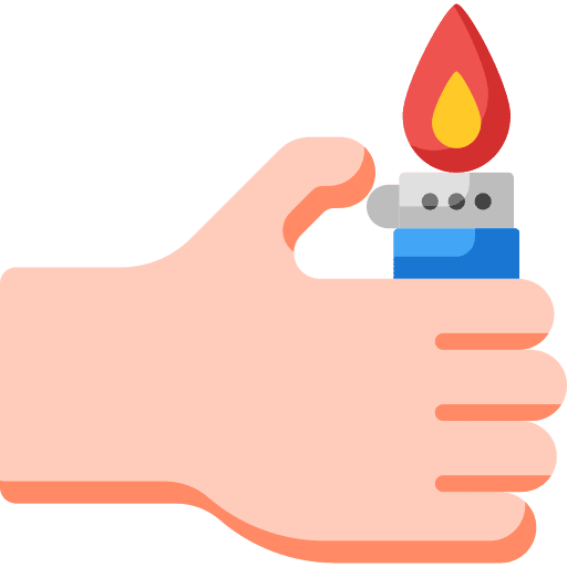 Pyromania hands and gestures arsonist fire icon