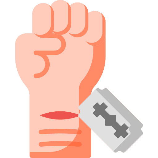 Self harm dangerous destructive mental disorder icon