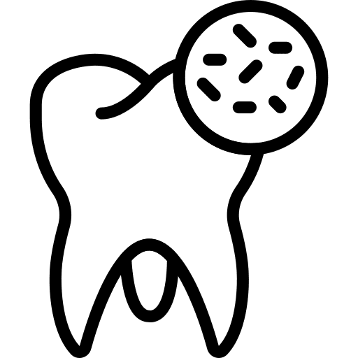Bacteria tooth odontology medical icon