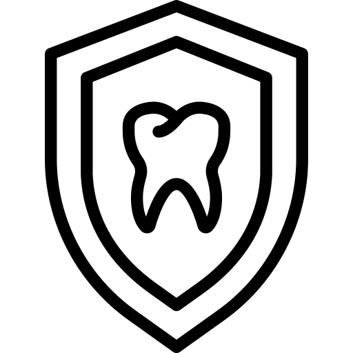 Shield prevention healthcare and medical tooth icon