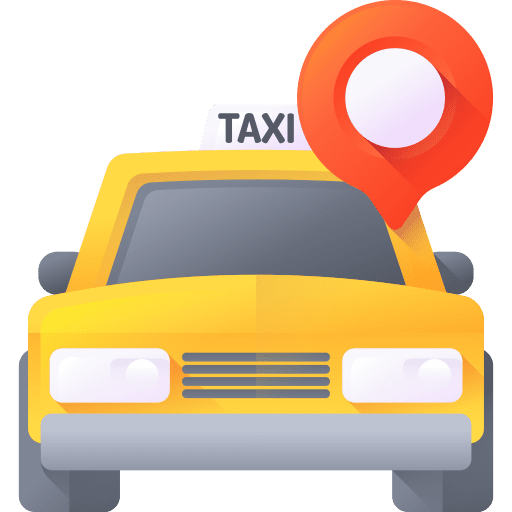 Taxi transport signaling location icon