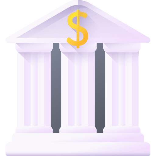 Bank architecture and city finance columns icon