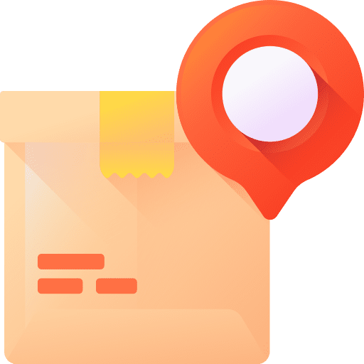 Tracking packaging maps and location map pointer icon