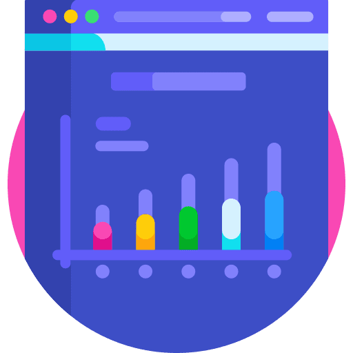 Analytics seo and web monitor computer icon
