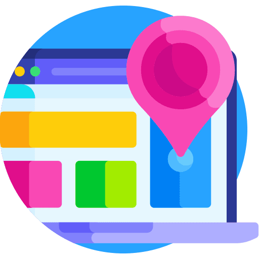 Laptop map location signs computer icon