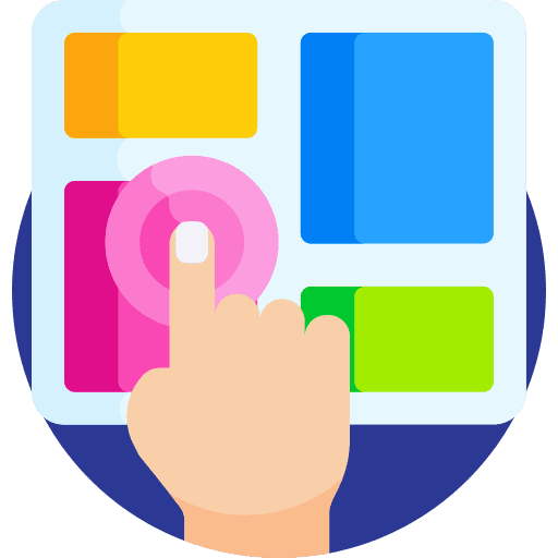 Tap multimedia option finger touch icon