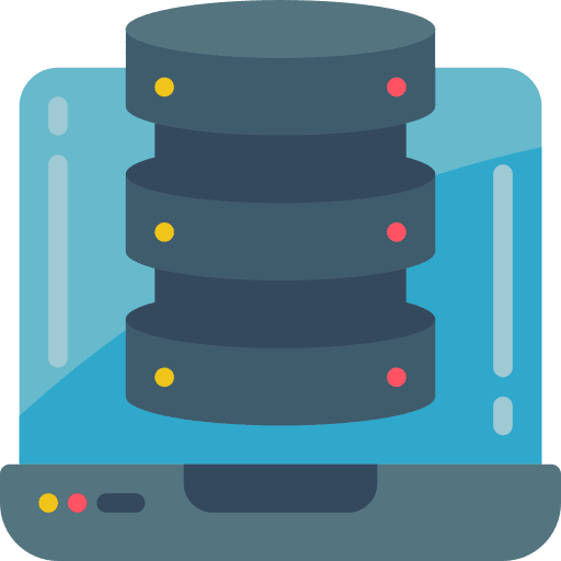 Database technology electronics database icon