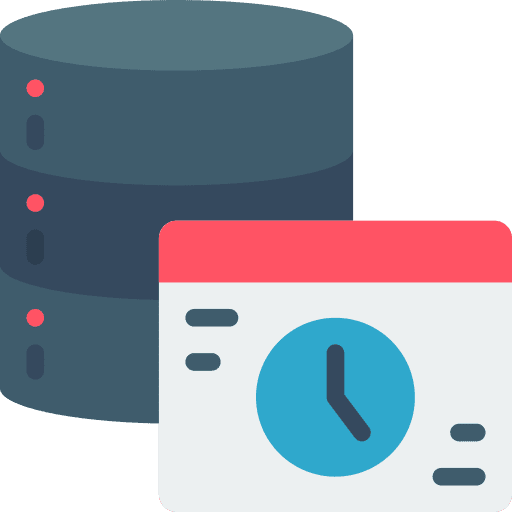 Database technology multimedia timeline icon