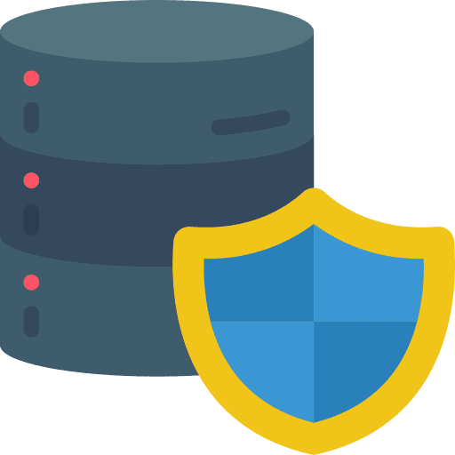 Database secure multimedia database icon