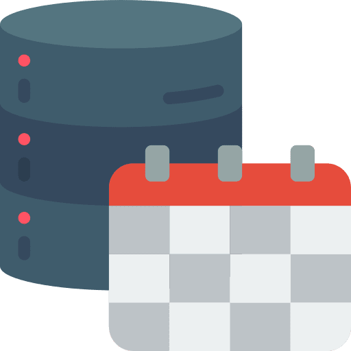 Database calendar server multimedia icon