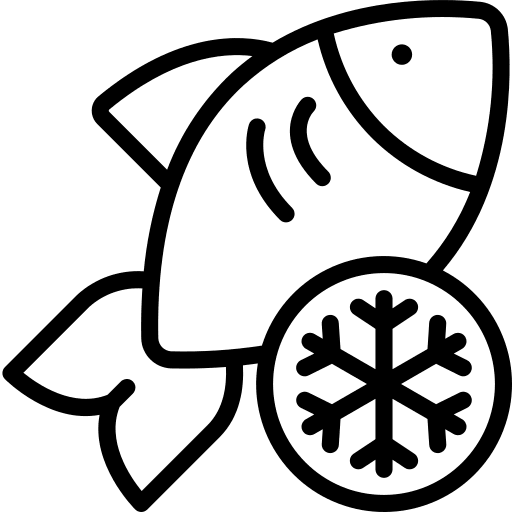 Fish diet frozen animal icon