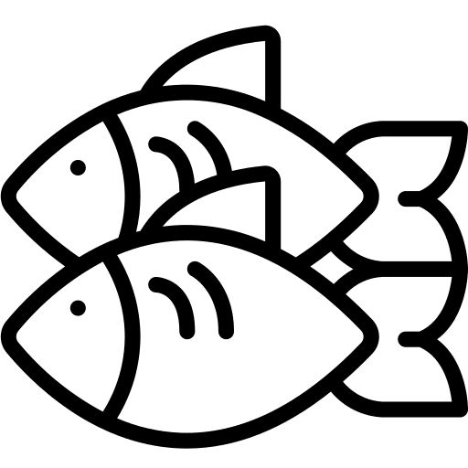 Fish meats fish food and restaurant icon