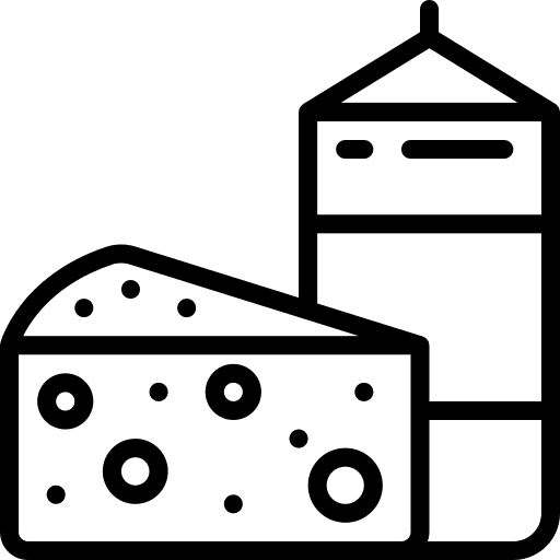 Dairy products farm food and restaurant dairy icon