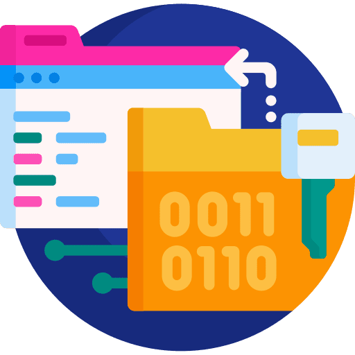 Encoding business and finance paper computer icon
