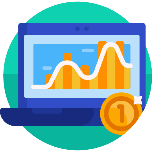 Chart laptop computer stats technology icon