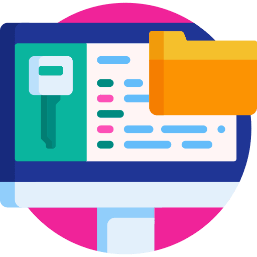 Cryptography business and finance safe laptop icon