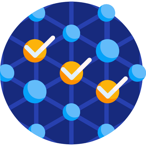 Distributed ledger arrows business and finance shapes and symbols icon