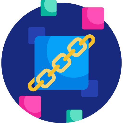 Blockchain market coin payment icon
