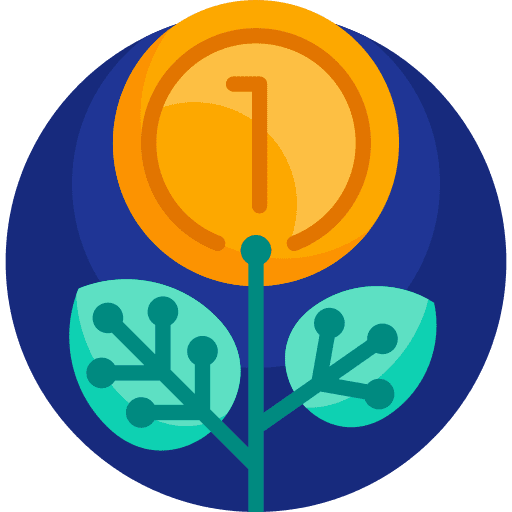 Coin dollar profit income icon