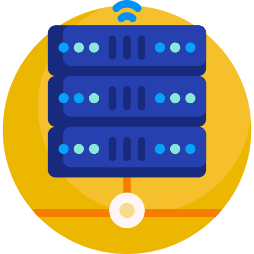 Server storage business and finance database icon