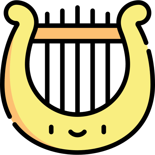 Harp string music and multimedia string instrument icon