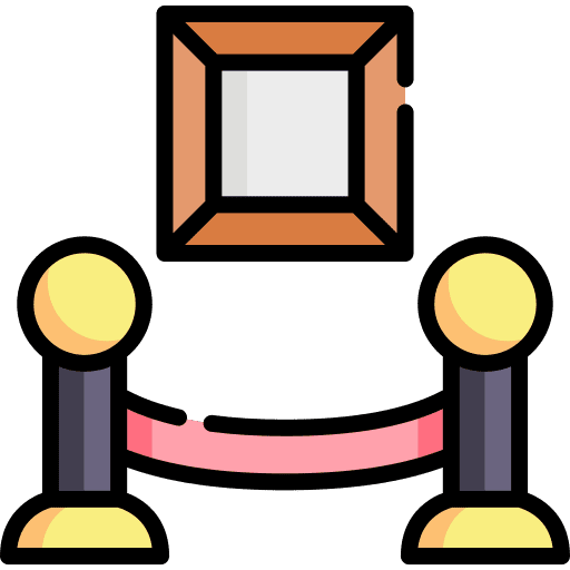 Museum painting art and design security icon