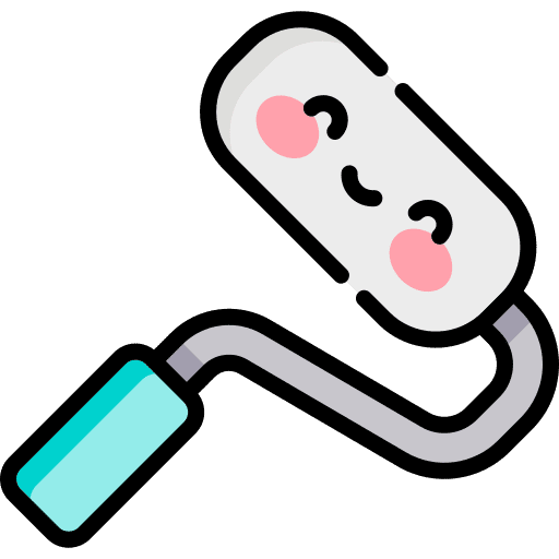 Paint roller art and design improvement painter icon