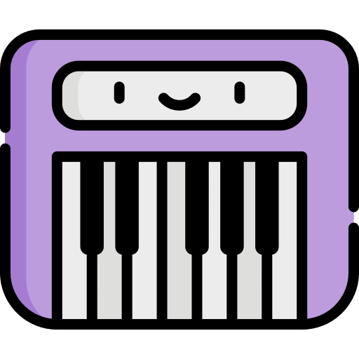 Piano organ keyboard music and multimedia icon