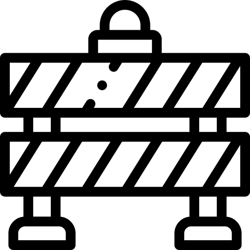 Construction fence construction safety icon