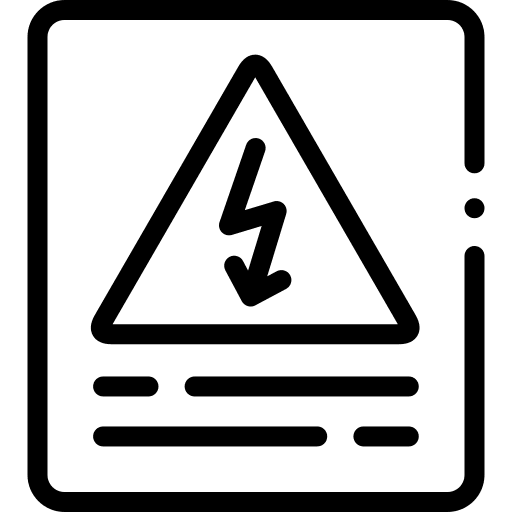 High voltage electric bolt warning icon