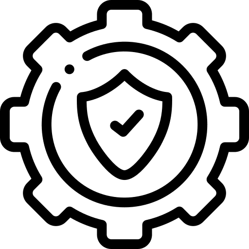 Plane setting gear security icon