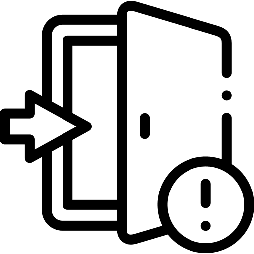 Emergency exit direction security exit icon