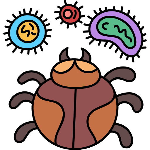 Bug bacteria coronavirus plague icon
