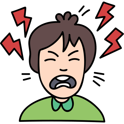 Headache frustrated avatar healthcare and medical icon