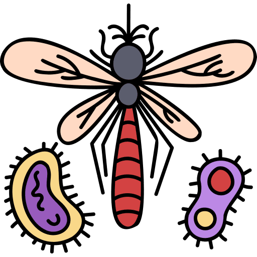 Mosquito fly epidemic healthcare and medical icon