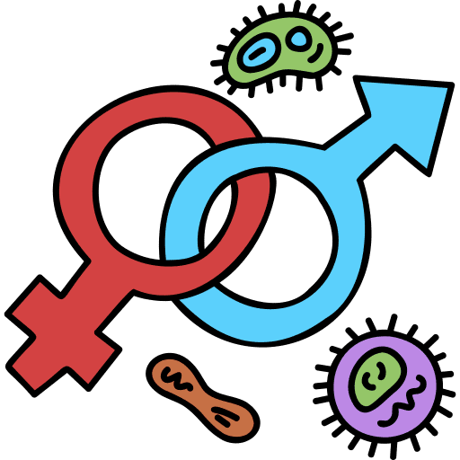 Sexual transmitted disease gender healthcare femenine icon