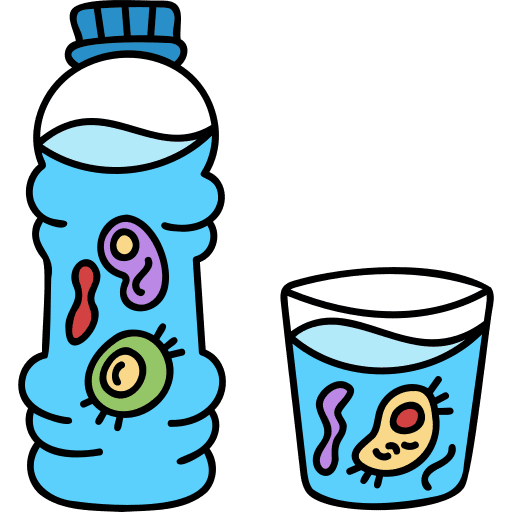 Water infected bacteria covid 19 icon