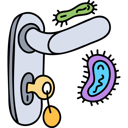 Contaminated healthcare and medical virus bacteria icon