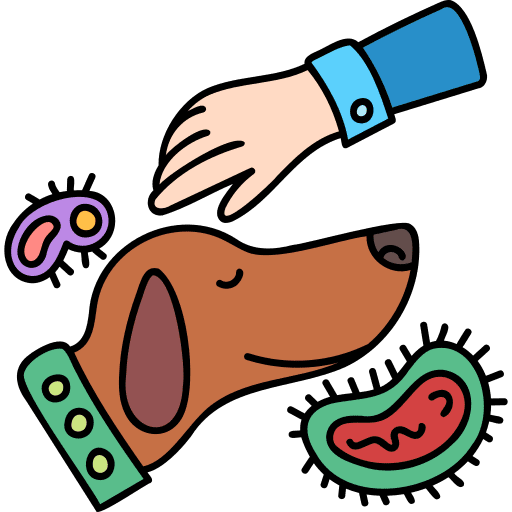 Dog transmission virus healthcare icon
