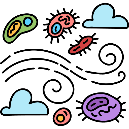 Transmission bacteria plague covid 19 icon