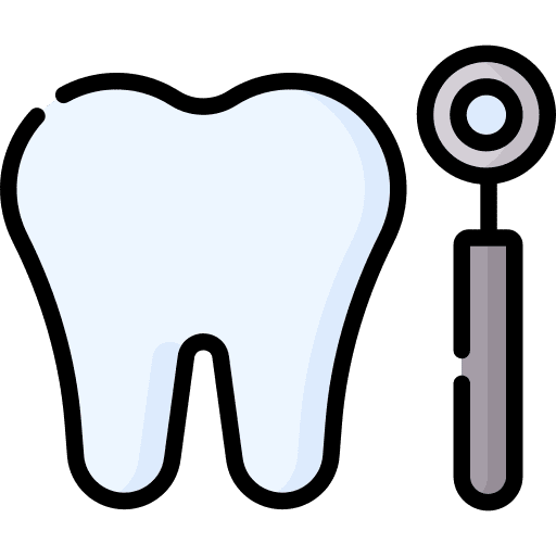 Tooth dentist tools molar mirror icon