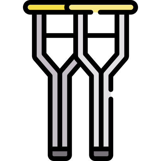 Crutch injury help inclusive icon