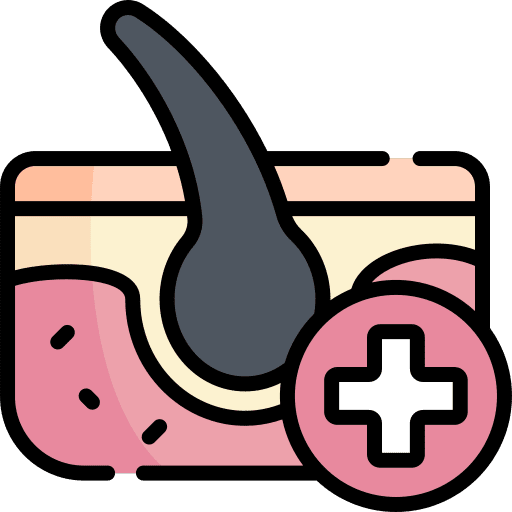 Dermatology epidermis dermis pores icon