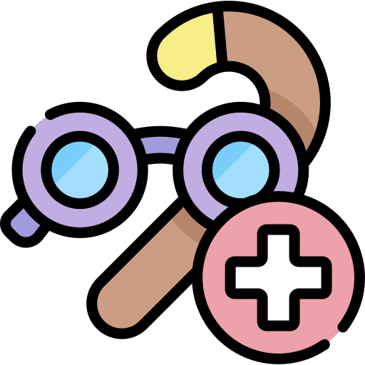 Geriatrics healthcare and medical cane elderly icon