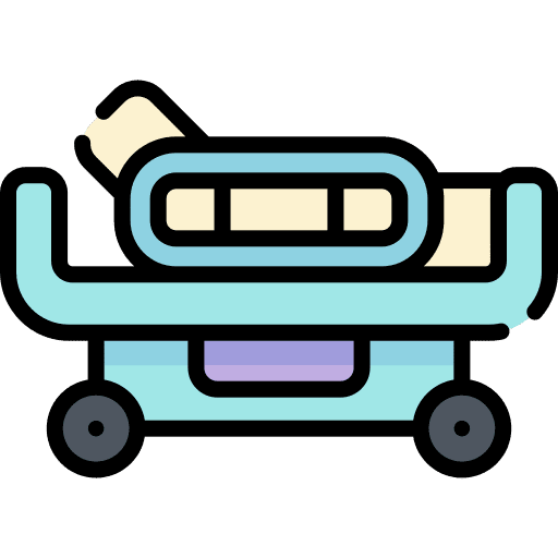 Hospital bed illness hospital bed medical stretcher icon
