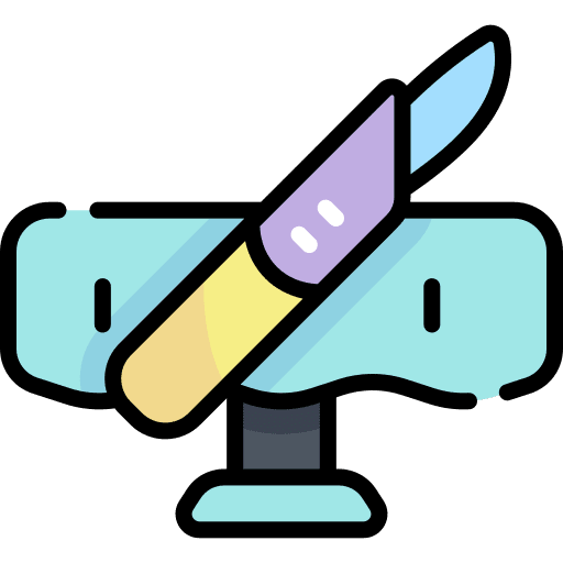 Surgery tool healthcare and medical cutting knife icon