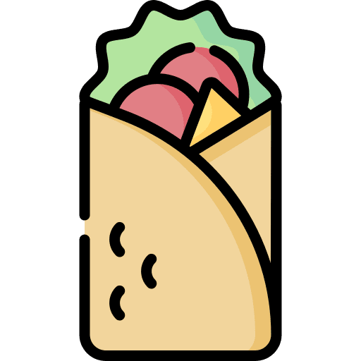 Burrito food and restaurant mexican food tortilla icon