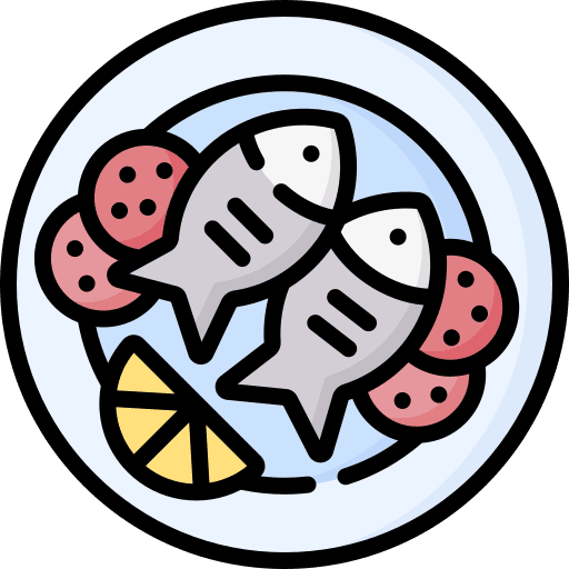 Fish fish plate dish icon