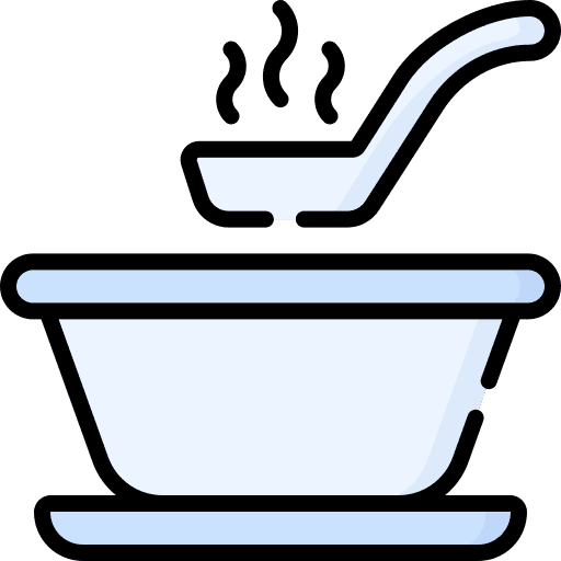 Hot soup lunch dinner catering icon