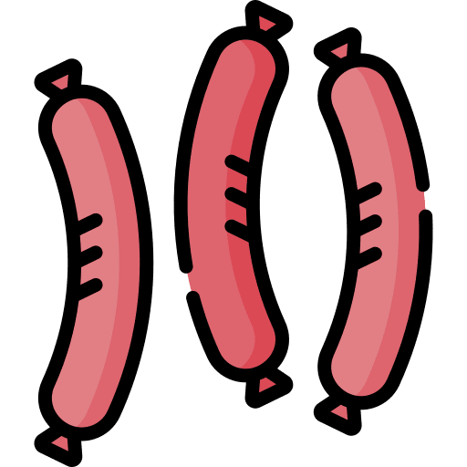 Sausages meat food and restaurant salami icon